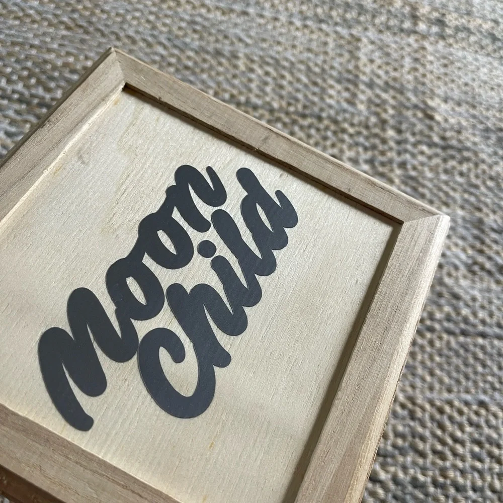 New custom made moon child 6” wood trinket box wooden